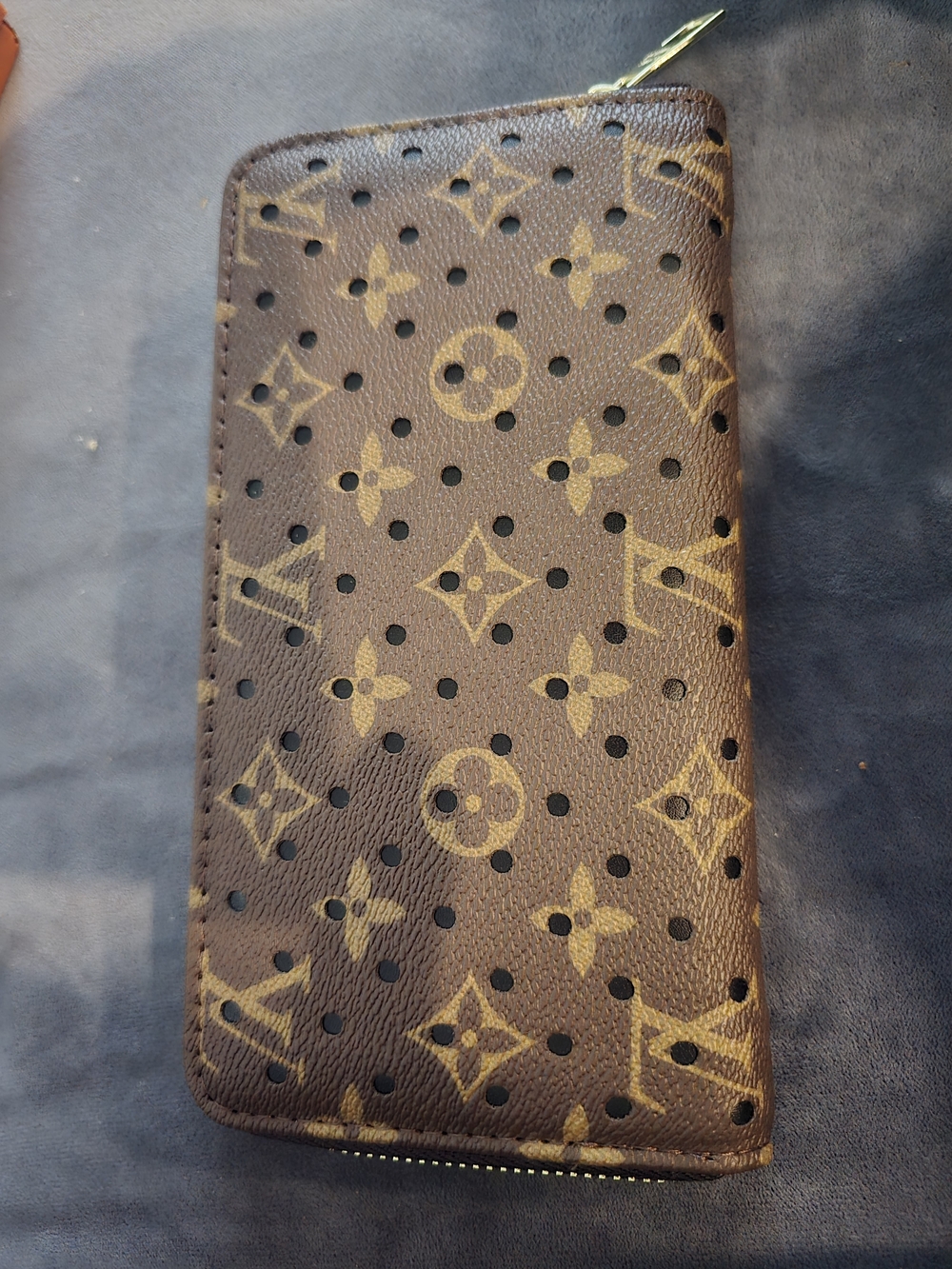 Louis Vuitton Brown Monogram Perforated Zip Card Holder